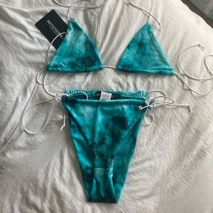 Pretty little things teal tie dye swimsuit